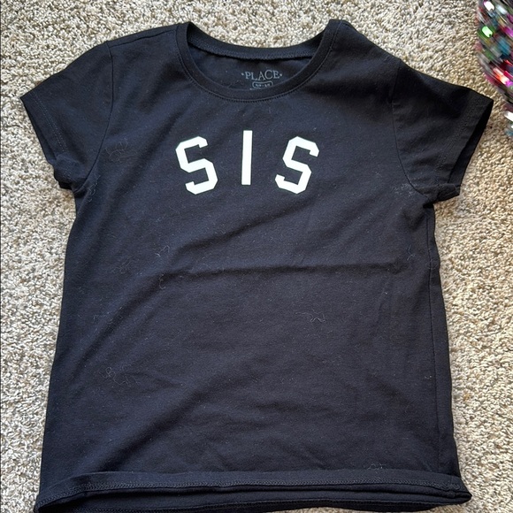 The Children's Place Pink and Black Sister Kids T-Shirts size small (5/6) - Picture 4 of 5